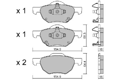 Комплект тормозных колодок (AISIN: BPHO-1903)